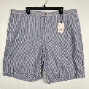 Peter Millar Seaside Linen Striped Atlantic Blue Shorts Men’s Size 42
